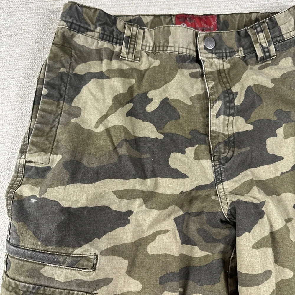 Boys Camo Cargo Convertible Pants 18 Y2K Utility Zip Off Grunge Old Navy Lined